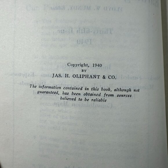 Oliphants Earning Power Of Railroads 1940 Thirty-Fifth Issue Hardcover Book - Picture 4 of 4